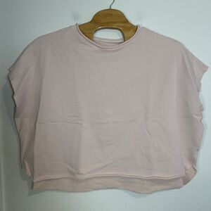 Frank & Eileen Olive Light Pink Boxy Cropped Terry cloth Capelet